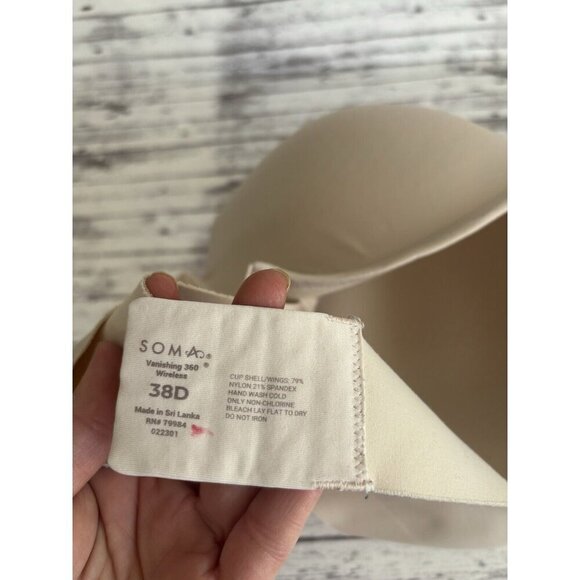 SOMA Pale Sand 38D Vanishing 360 Perfect Coverage Light Lined Bra - Picture 3 of 6